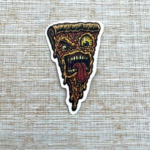 Gross Pizza Grunge Horror Funky Single Decor Art Sticker